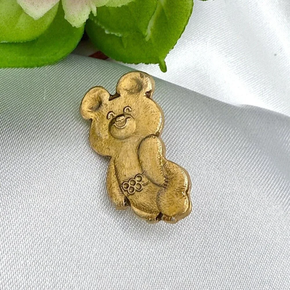 Vintage 1980 Moscow Olympics MISHA Bear Lapel Pin